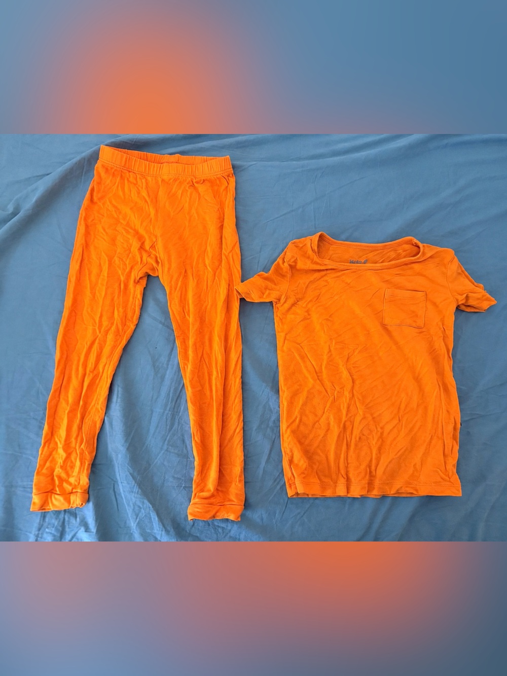 Kyte Toddler Pajama Set - Short Sleeve Top & long pants - Tangerine size 3T
